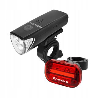 Svetlá na bicykel Nexelo 15 LED mini čip batéria + svietidlá na bicykel Nexelo L177044NEX 19 lm batéria